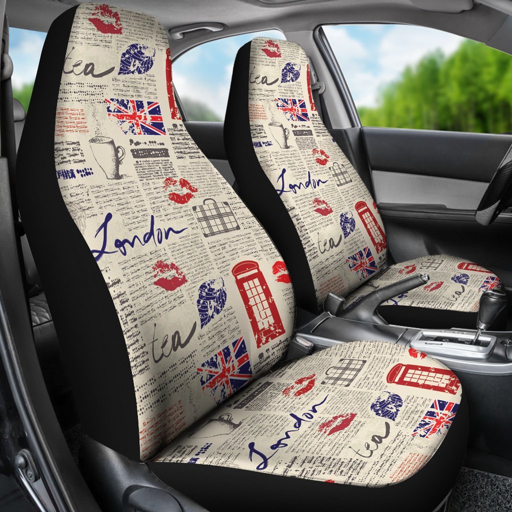 Newspaper Pattern Print Universal Fit Car Seat Cover-grizzshop