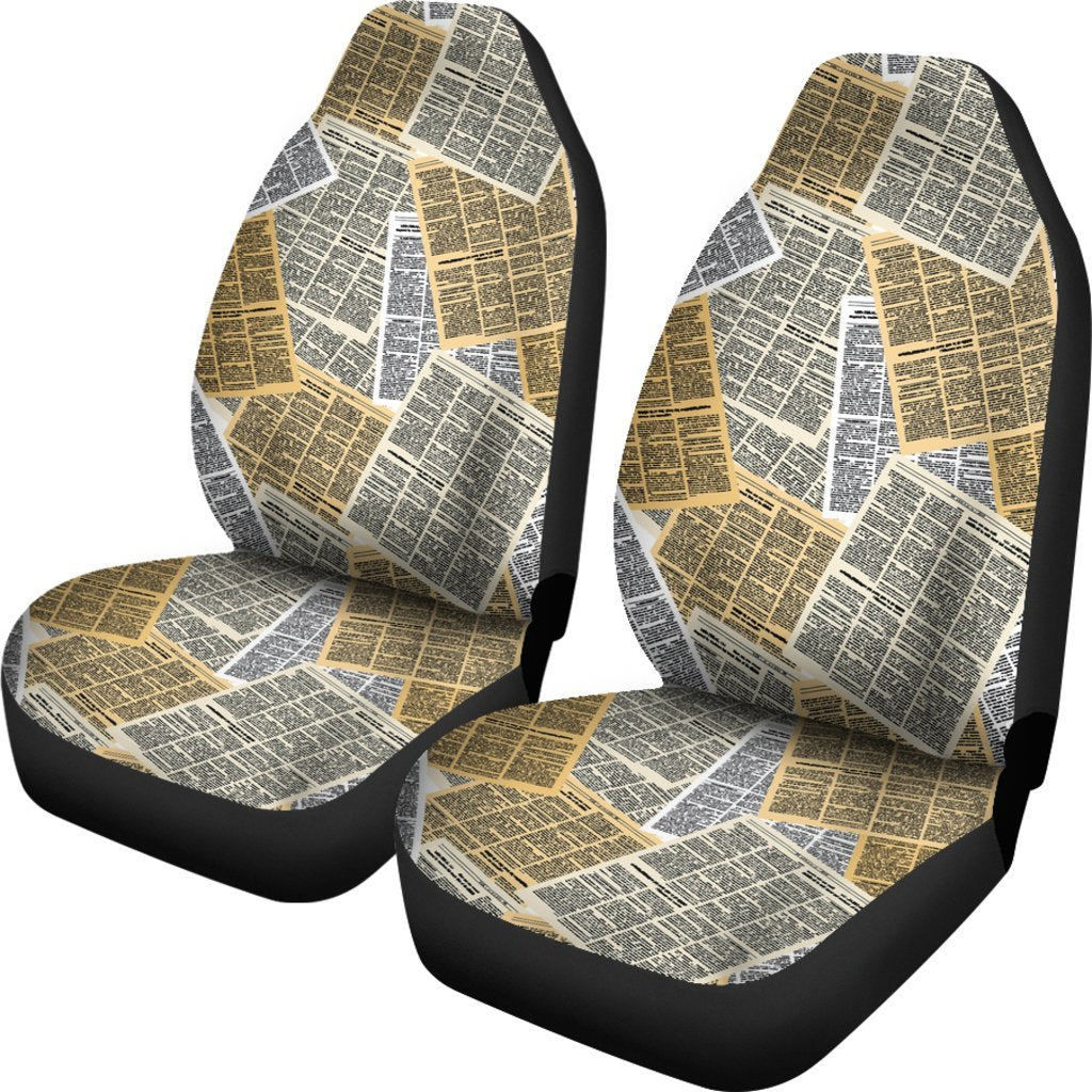 Newspaper Print Pattern Universal Fit Car Seat Cover-grizzshop