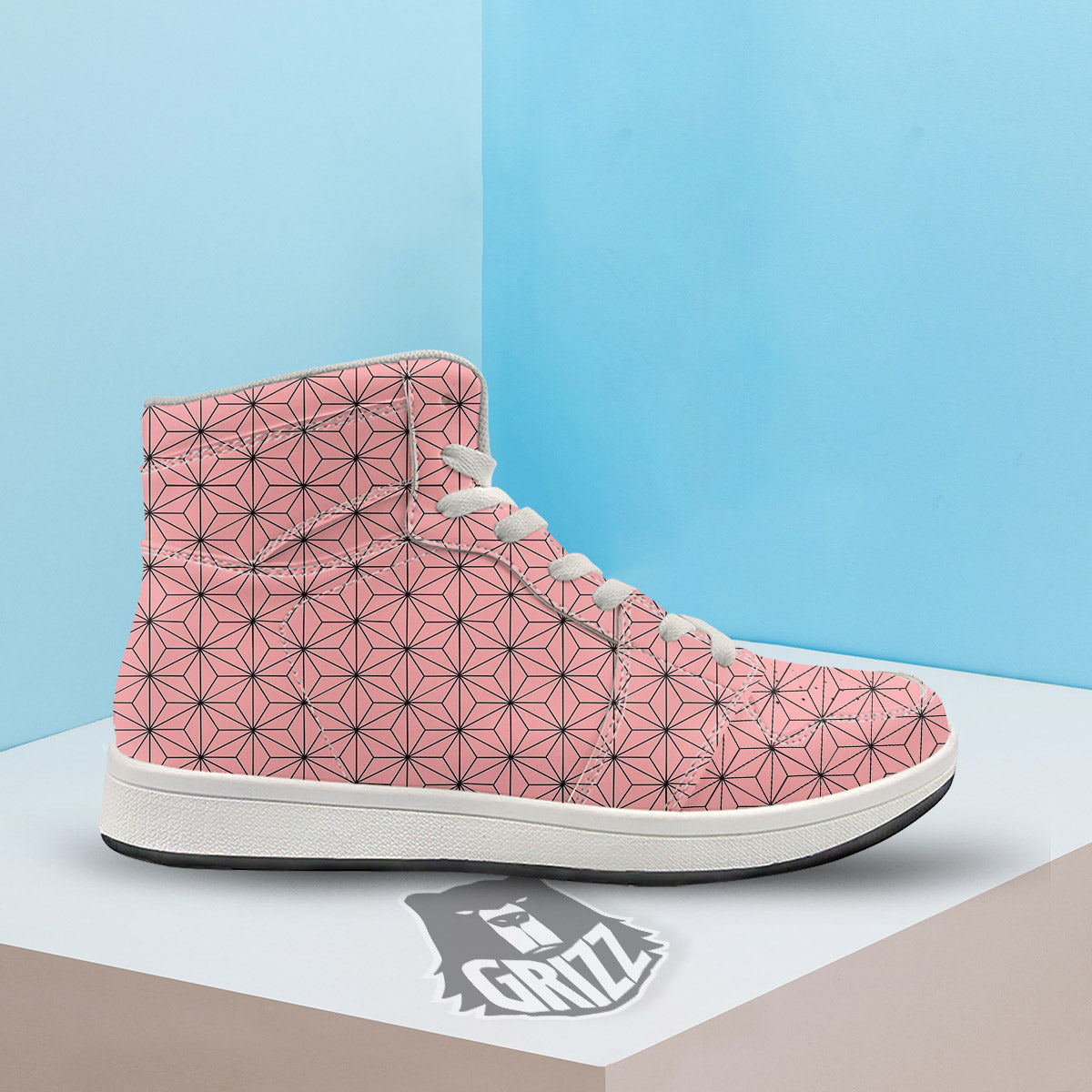 Nezuko Print Pattern High Top Sneakers-grizzshop