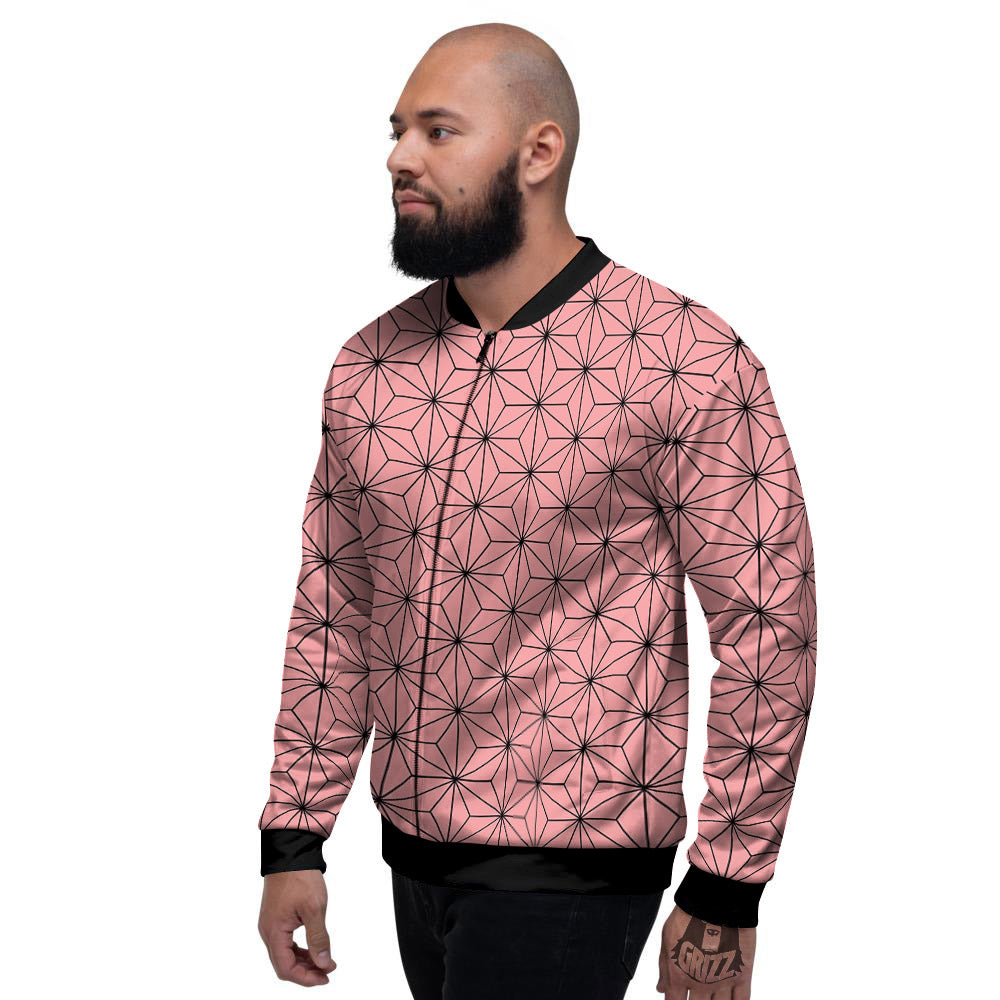 Nezuko Print Pattern Men's Bomber Jacket-grizzshop