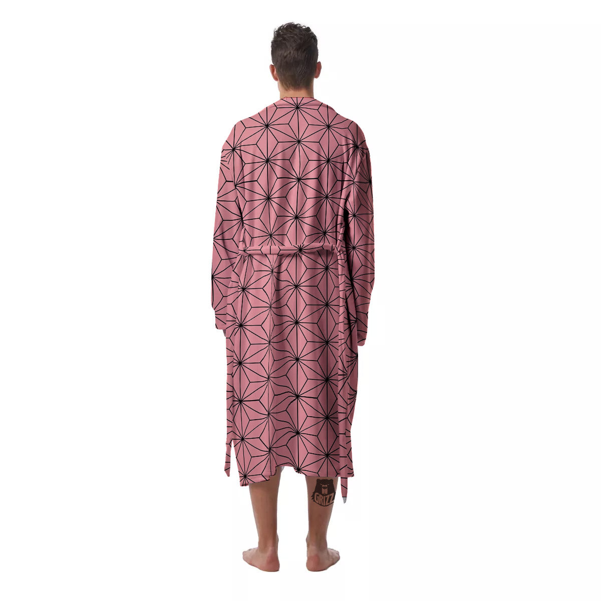 Nezuko Print Pattern Men's Robe-grizzshop