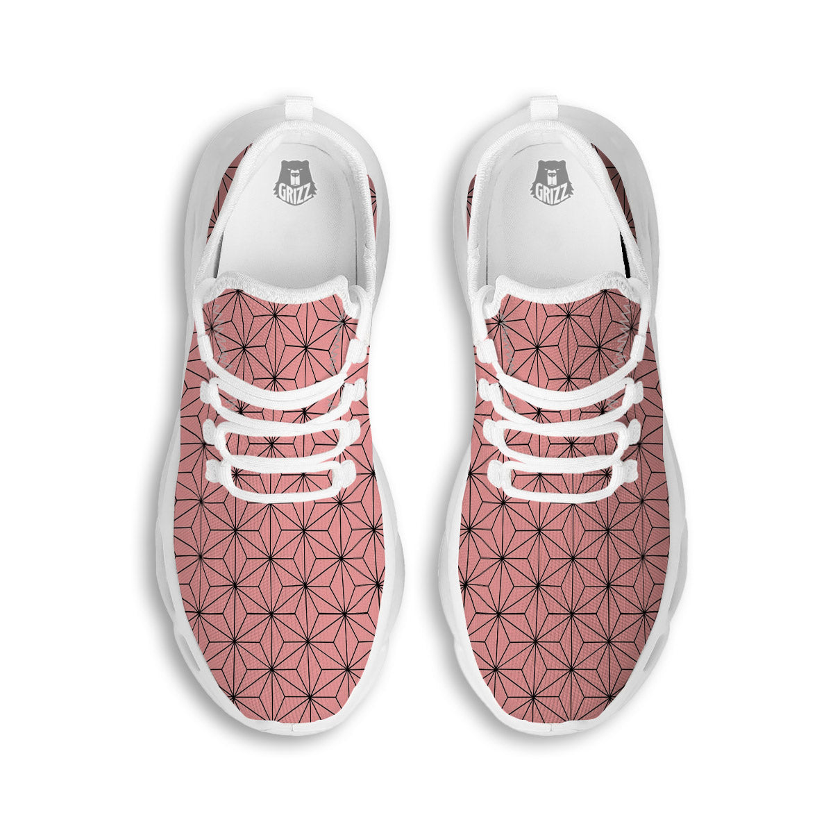 Nezuko Print Pattern White Running Shoes-grizzshop