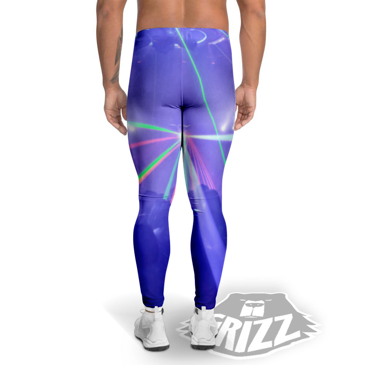 Nightclub EDM Party Print Men's Leggings-grizzshop