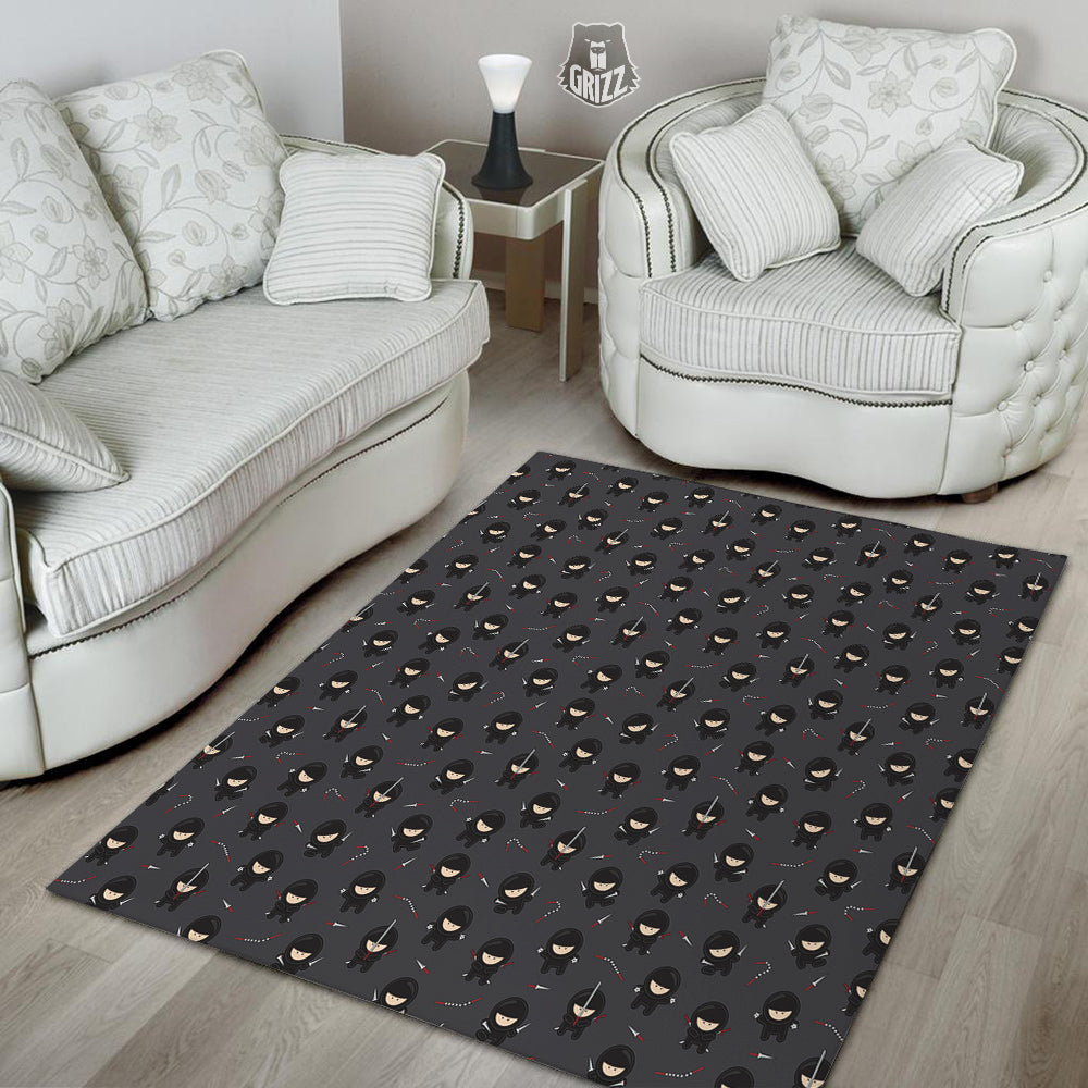 Ninja Cute Print Pattern Floor Mat-grizzshop