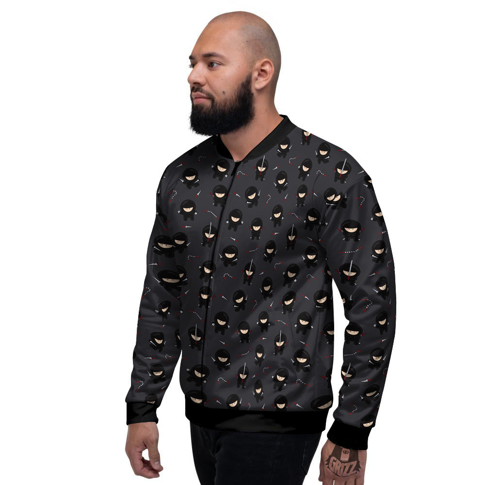 Ninja Cute Print Pattern Men's Bomber Jacket-grizzshop