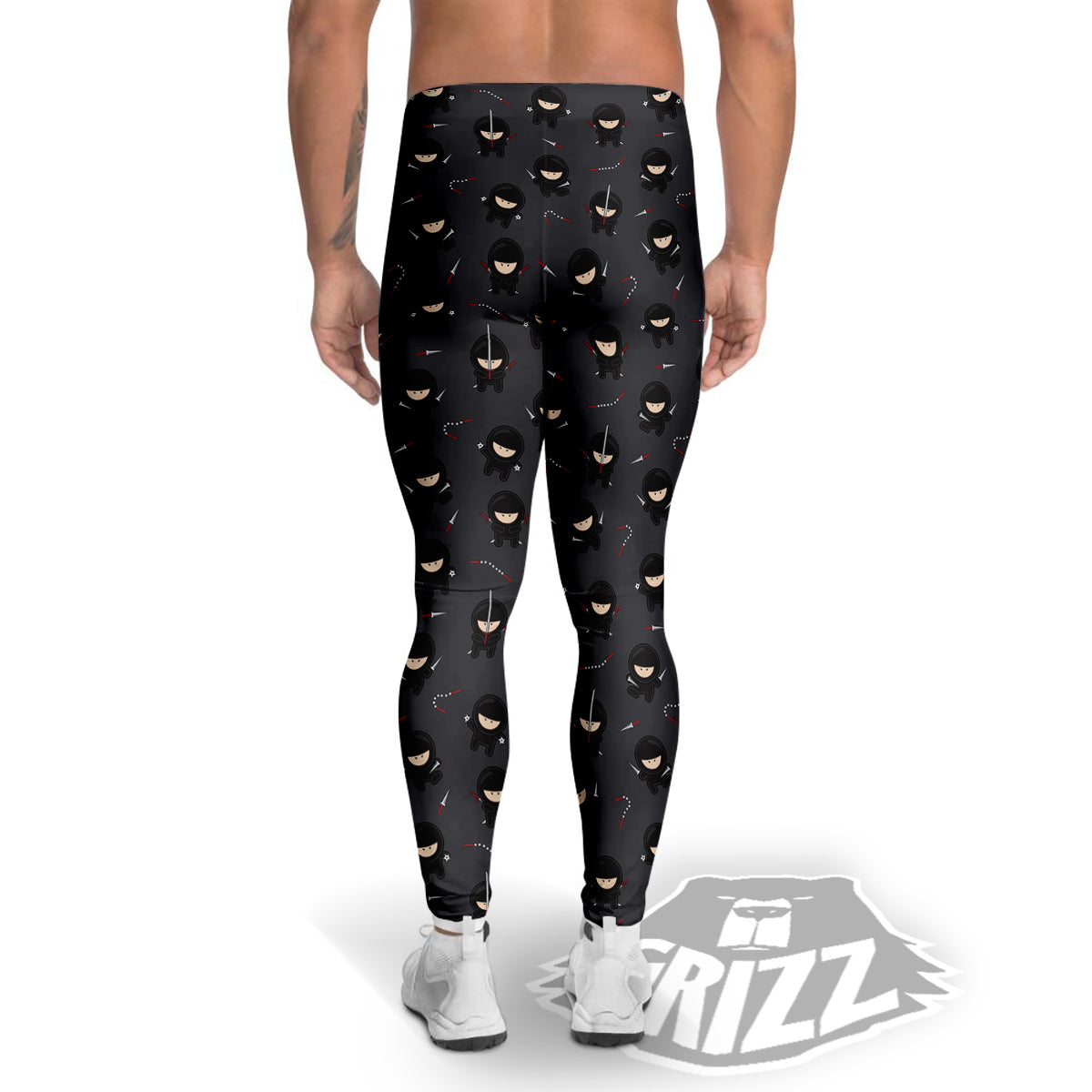 Ninja Cute Print Pattern Men's Leggings-grizzshop