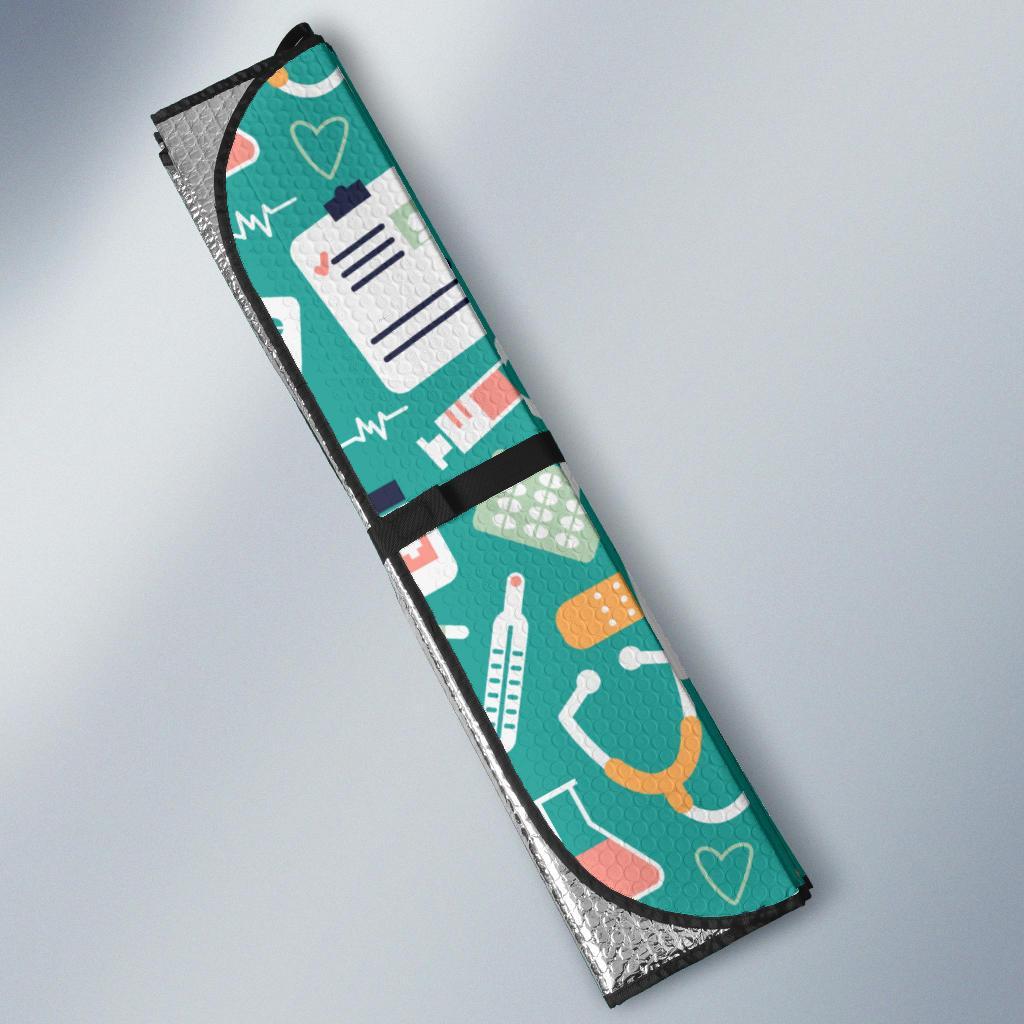Nurse Pattern Print Car Sun Shade-grizzshop
