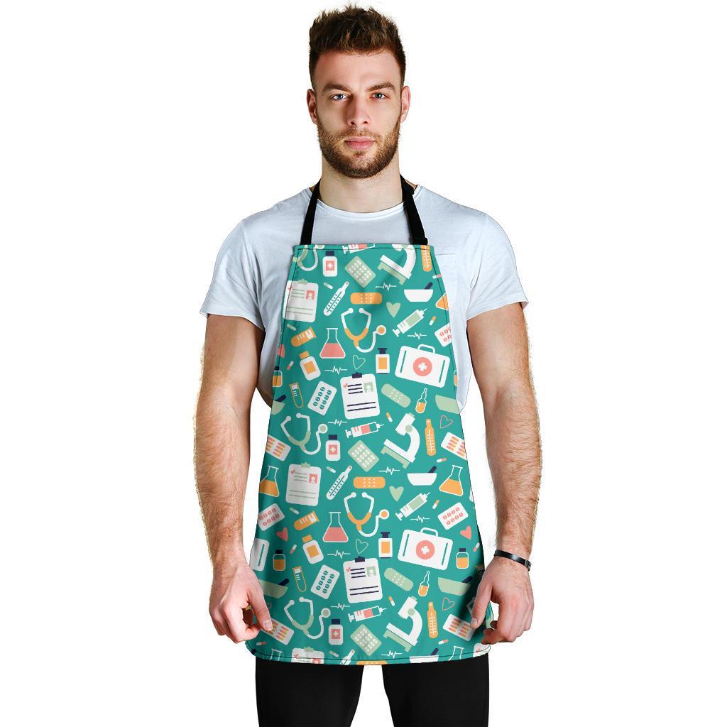 Nurse Pattern Print Men's Apron-grizzshop