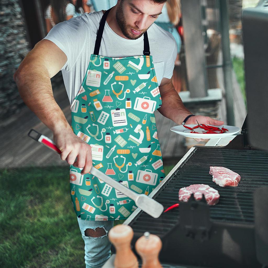 Nurse Pattern Print Men's Apron-grizzshop