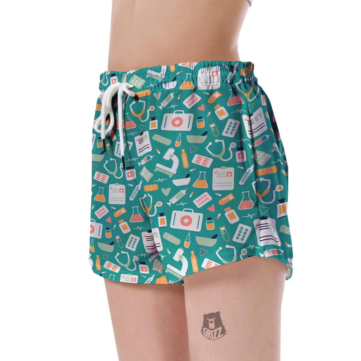 Nurse Pattern Print Women's Shorts-grizzshop