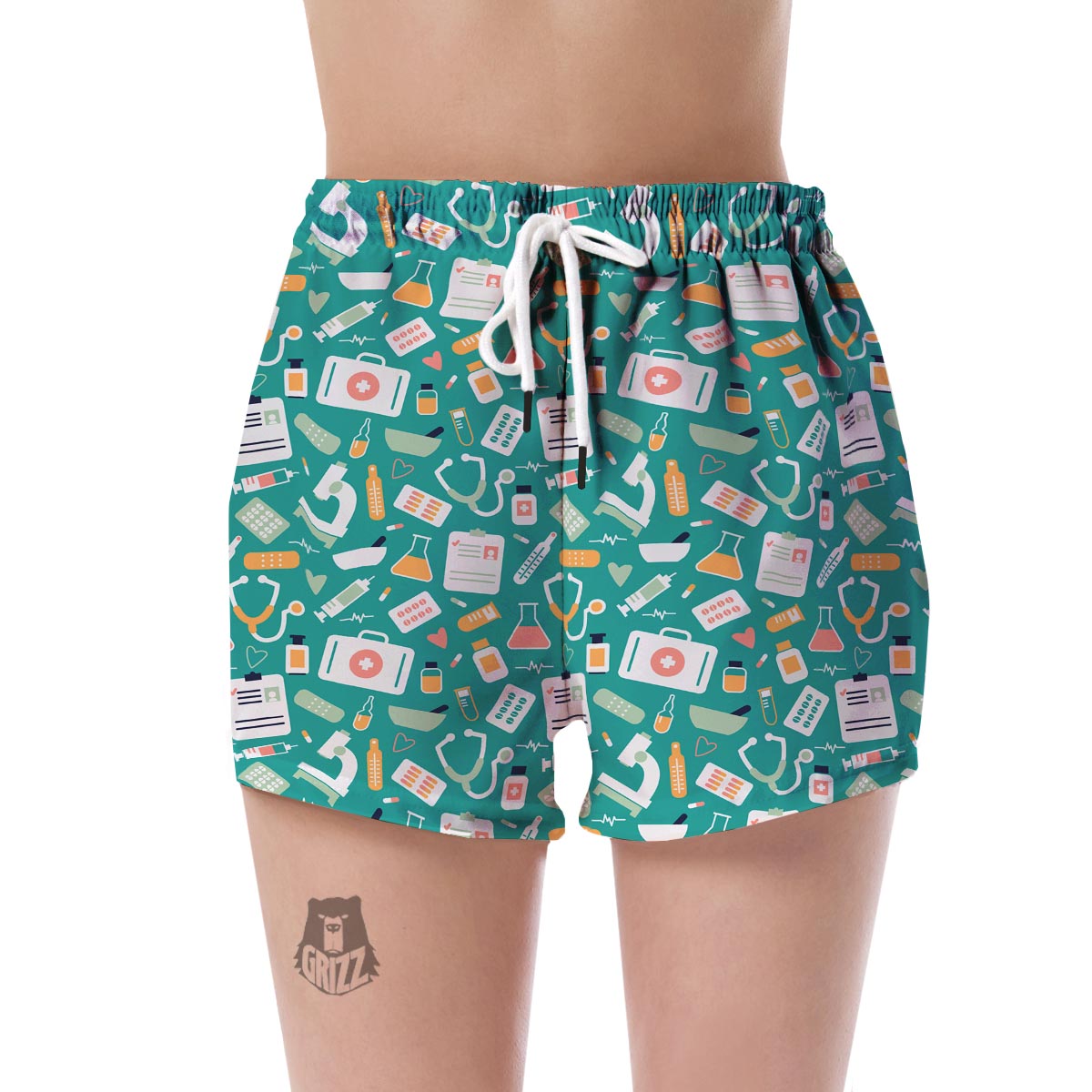 Nurse Pattern Print Women's Shorts-grizzshop