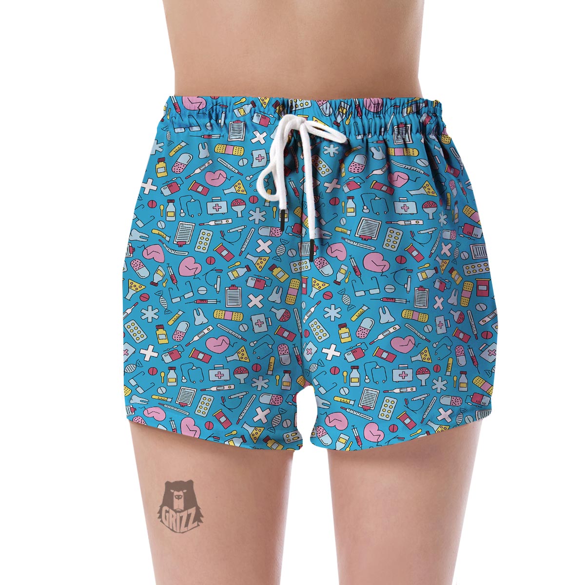Nurse Print Pattern Women's Shorts-grizzshop