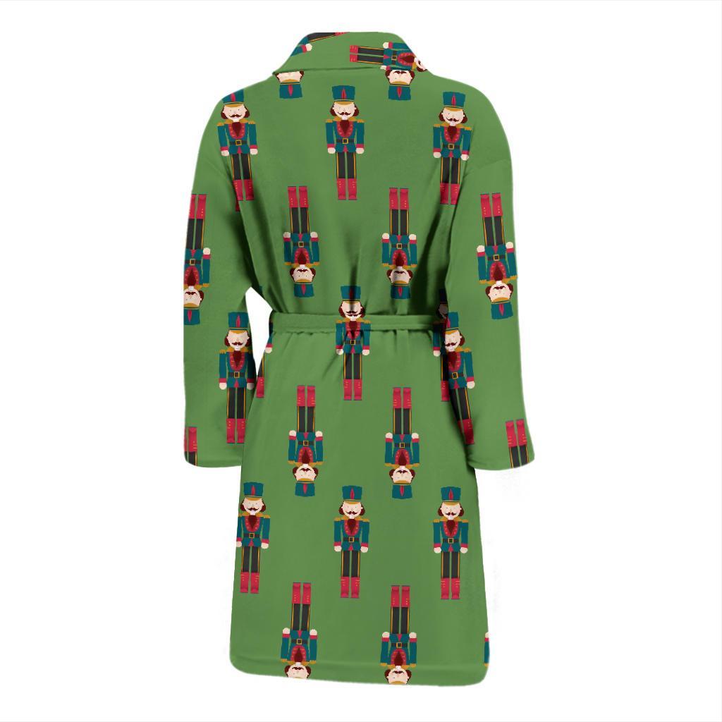 Nutcracker Green Pattern Print Men Long Robe-grizzshop