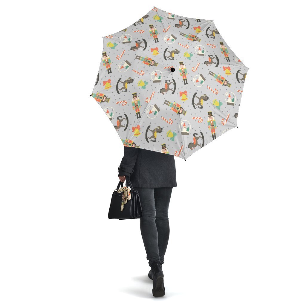 Nutcracker Pattern Print Automatic Foldable Umbrella-grizzshop