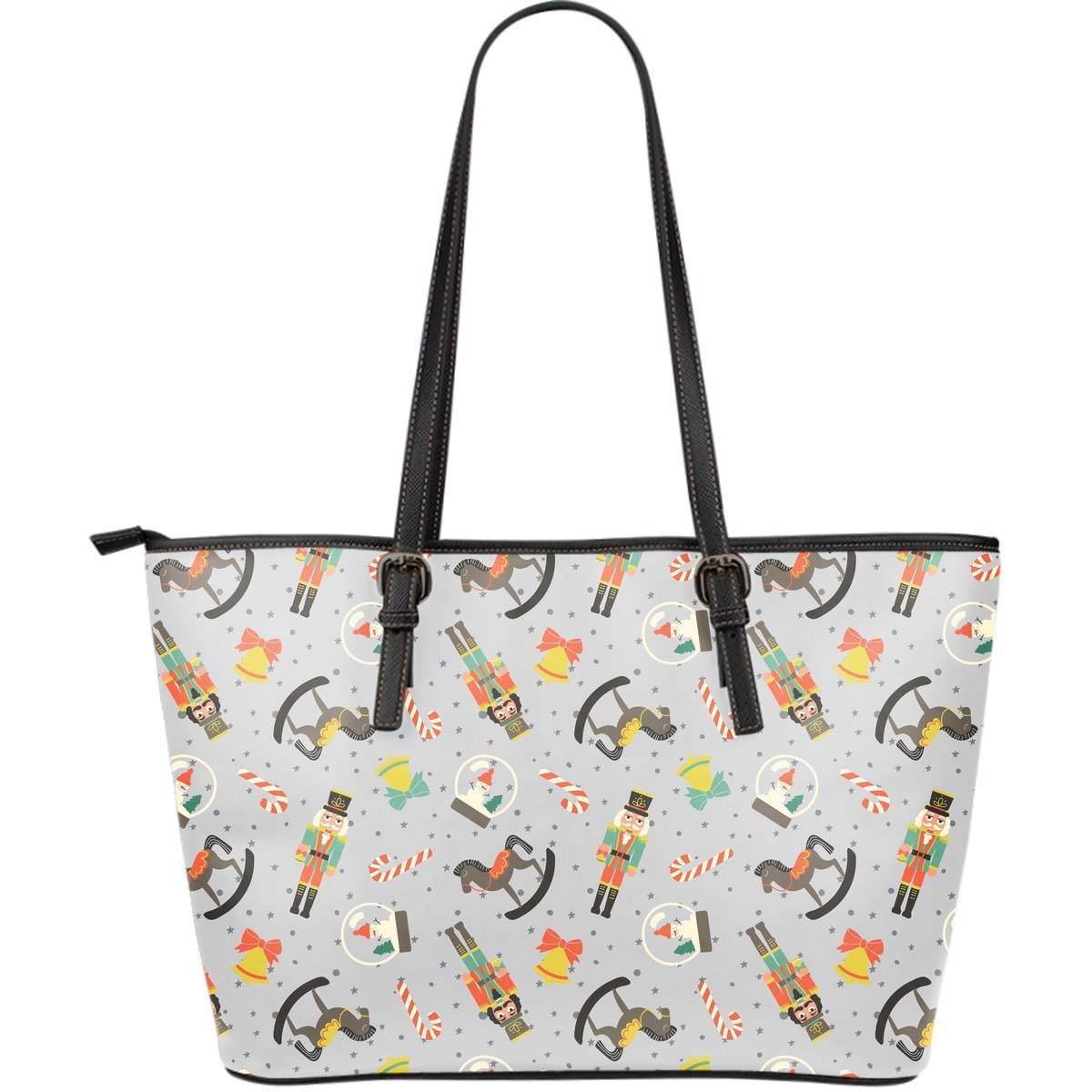 Nutcracker Pattern Print Leather Tote Bag-grizzshop