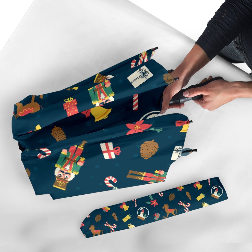 Nutcracker Print Pattern Automatic Foldable Umbrella-grizzshop