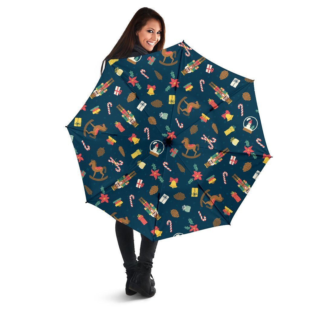 Nutcracker Print Pattern Automatic Foldable Umbrella-grizzshop