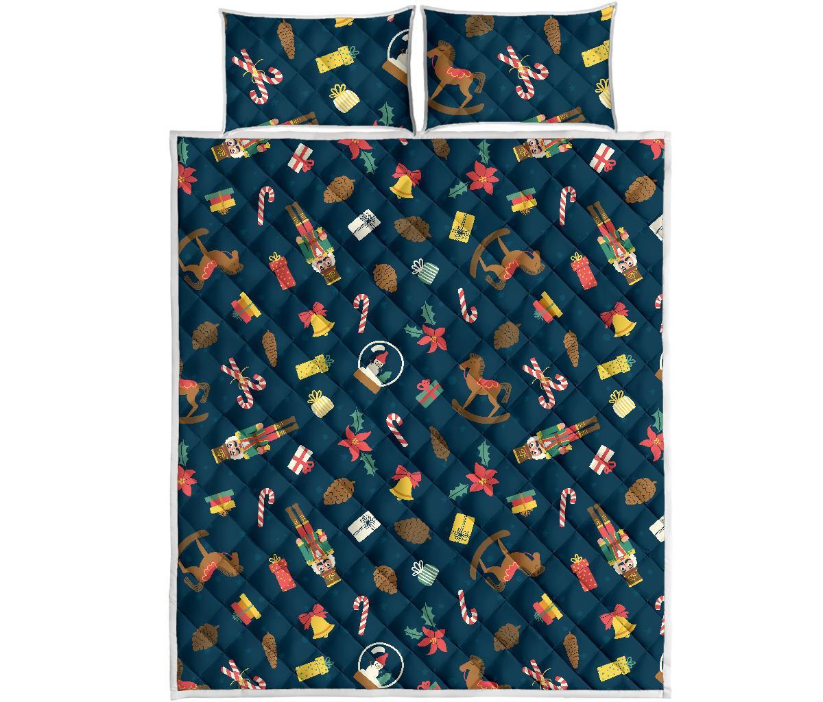 Nutcracker Print Pattern Bed Set Quilt-grizzshop