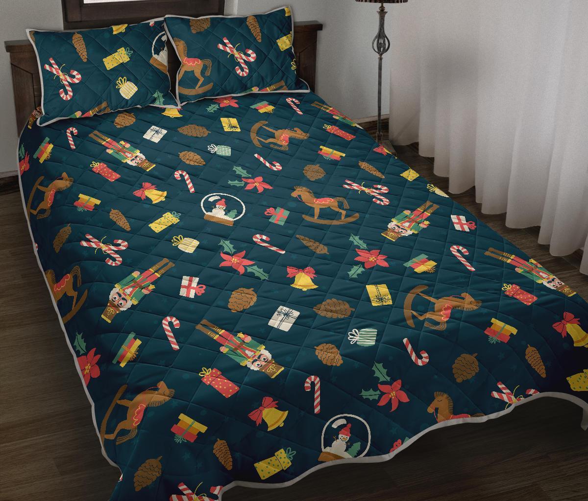 Nutcracker Print Pattern Bed Set Quilt-grizzshop