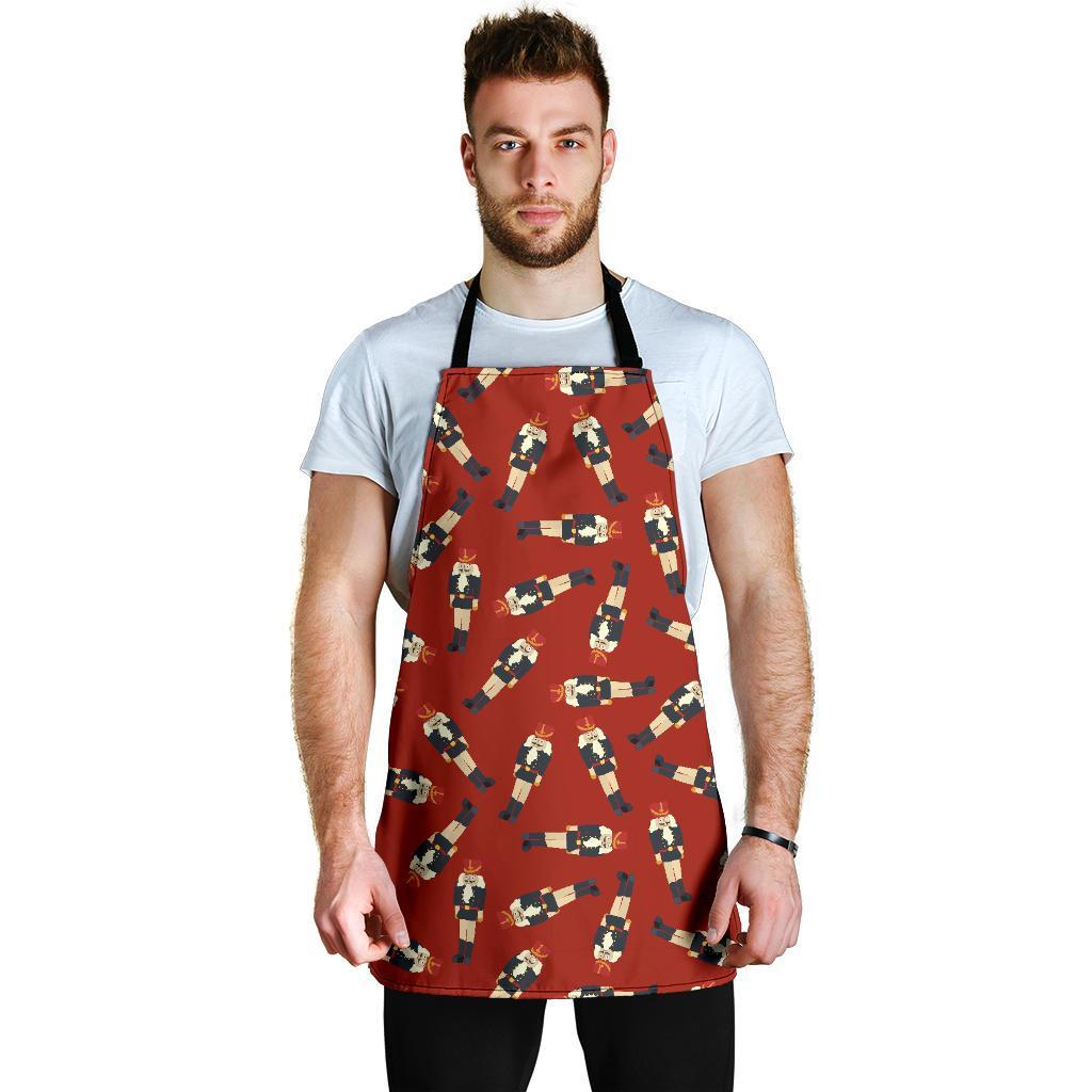 Nutcracker Red Pattern Print Men's Apron-grizzshop