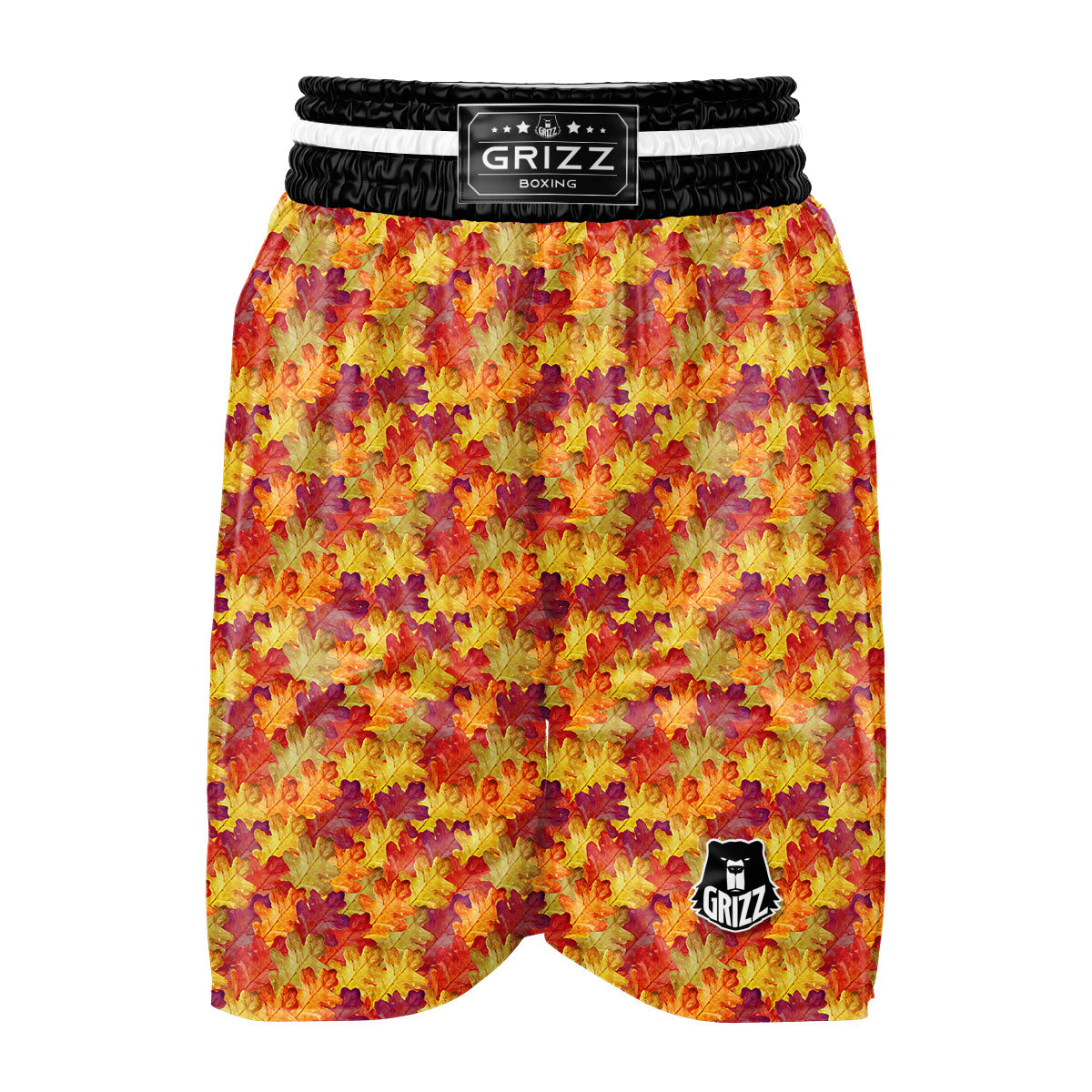 Oak Leaf Autumn Print Boxing Shorts-grizzshop