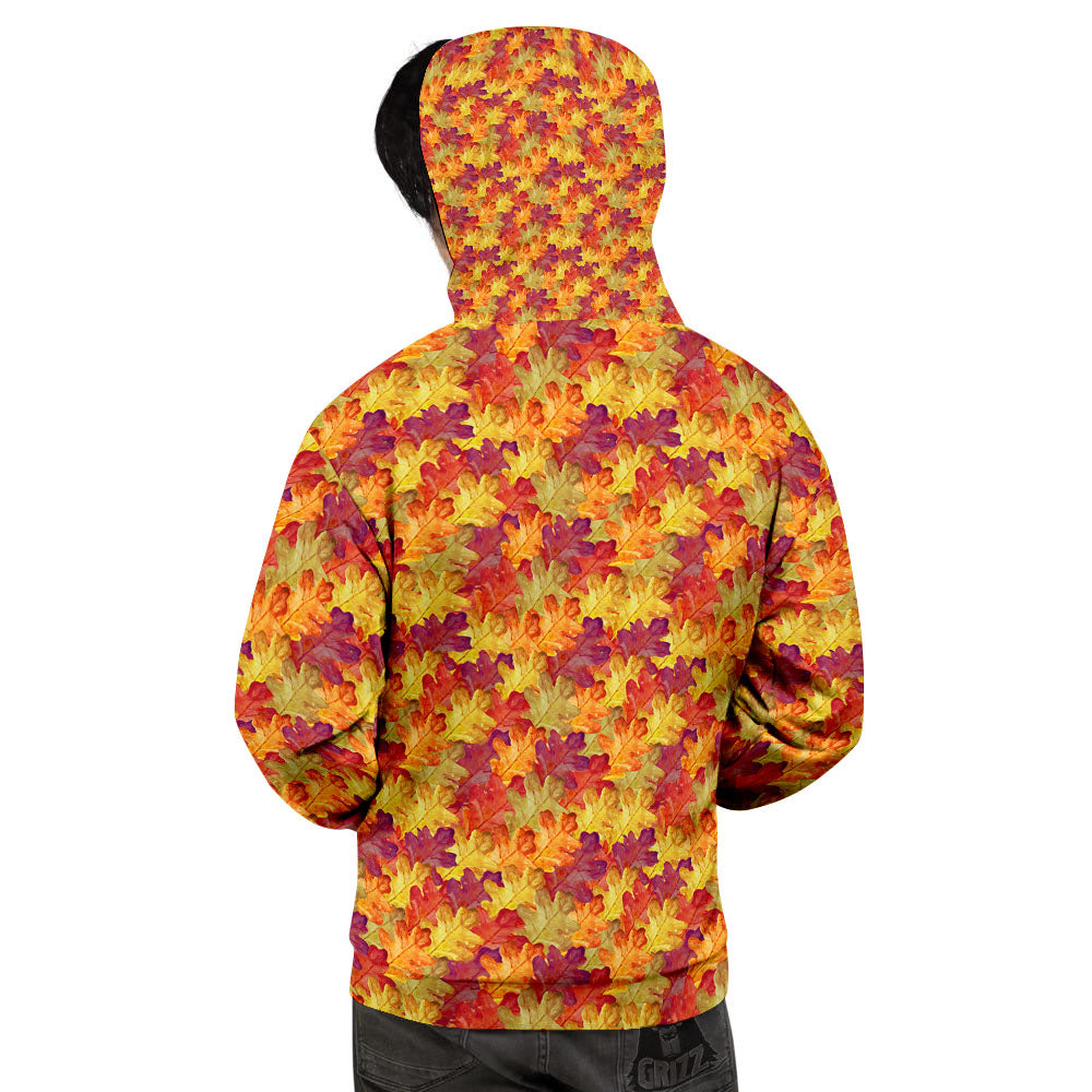 Oak Leaf Autumn Print Men's Hoodie-grizzshop