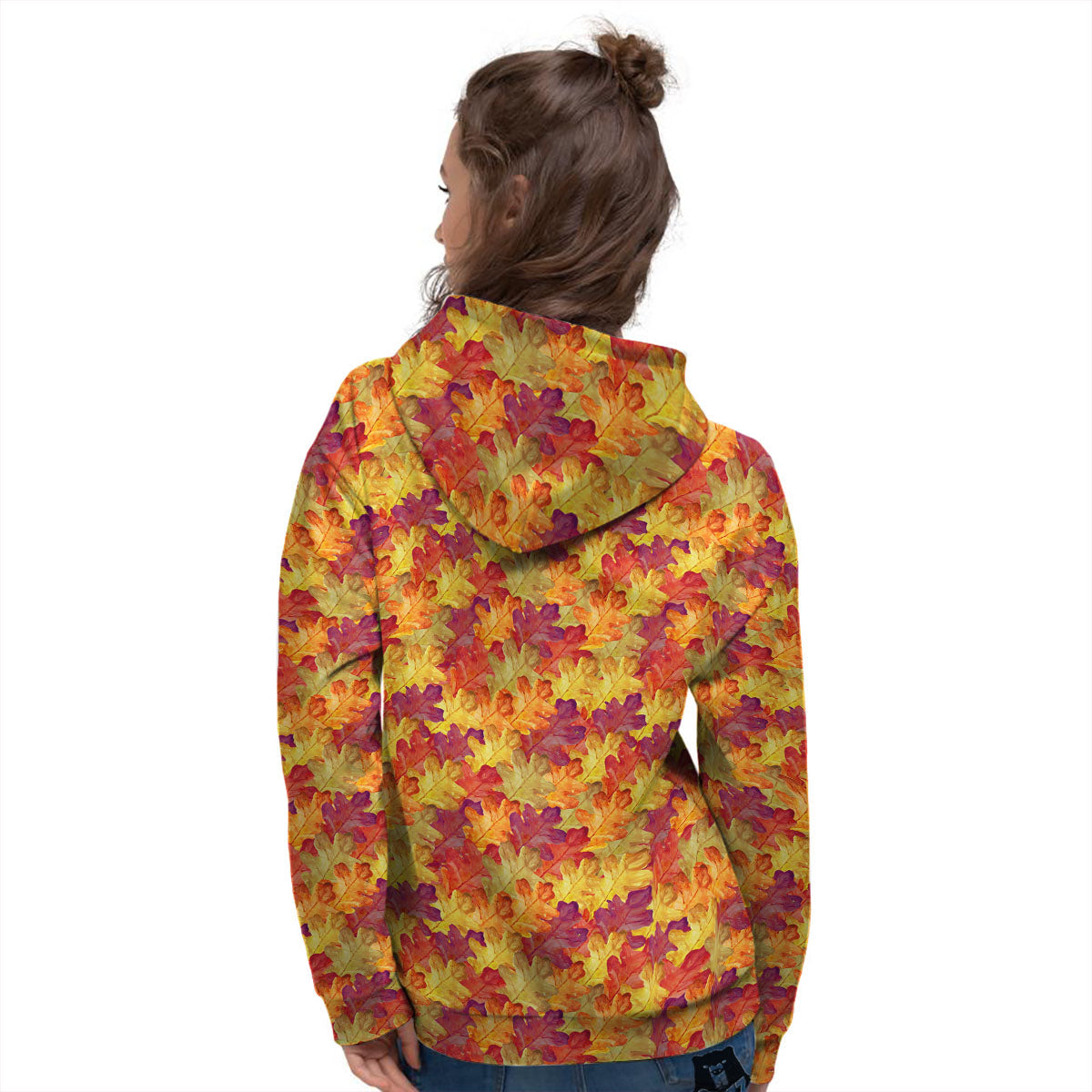 Oak Leaf Autumn Print Women's Hoodie-grizzshop