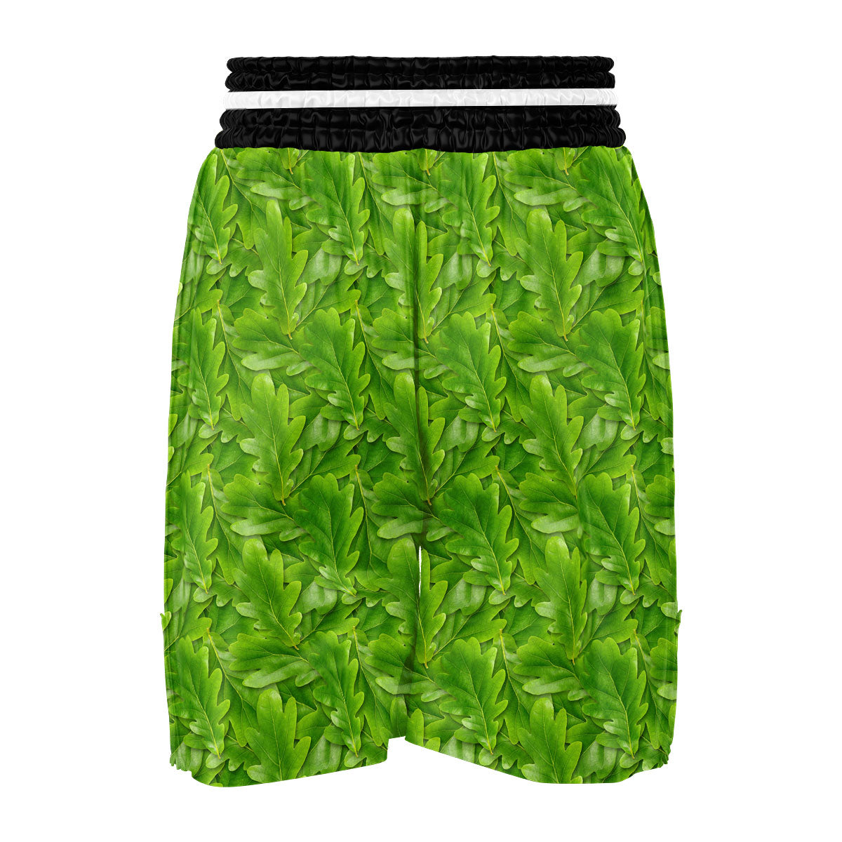 Oak Leaf Green Print Boxing Shorts-grizzshop