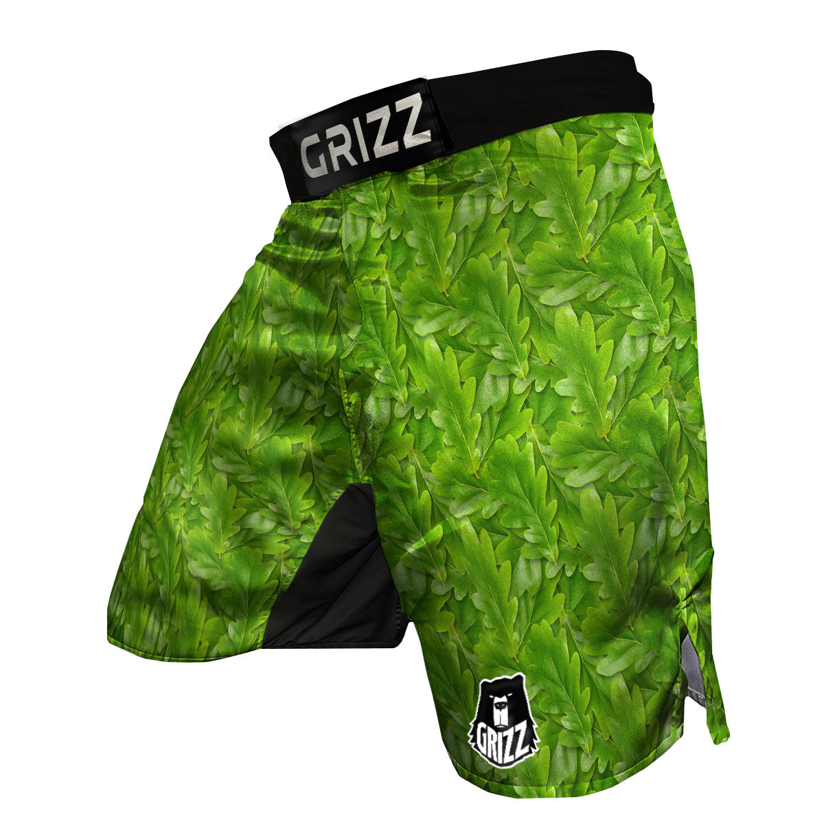 Oak Leaf Green Print MMA Shorts-grizzshop