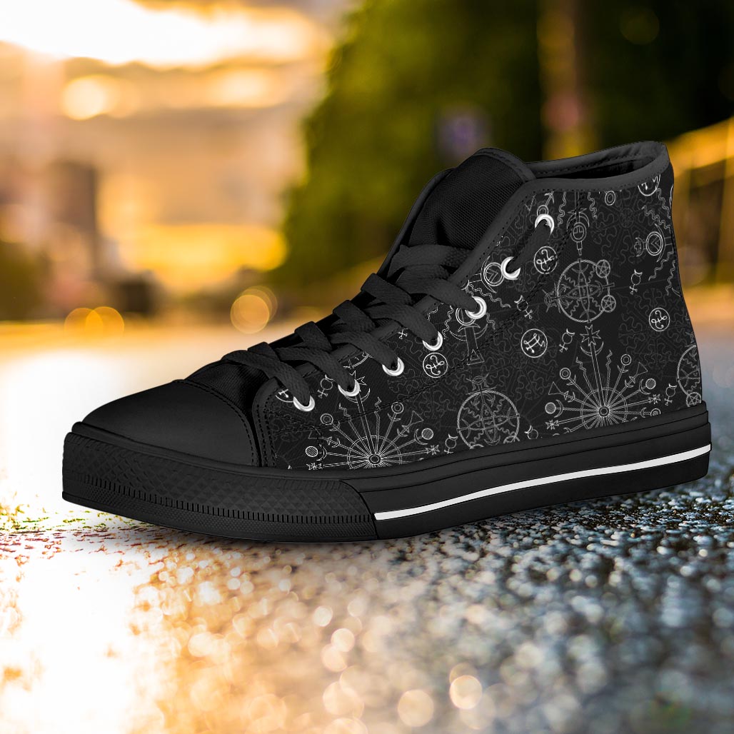 Occult Witch Gothic Women's High Top Shoes-grizzshop