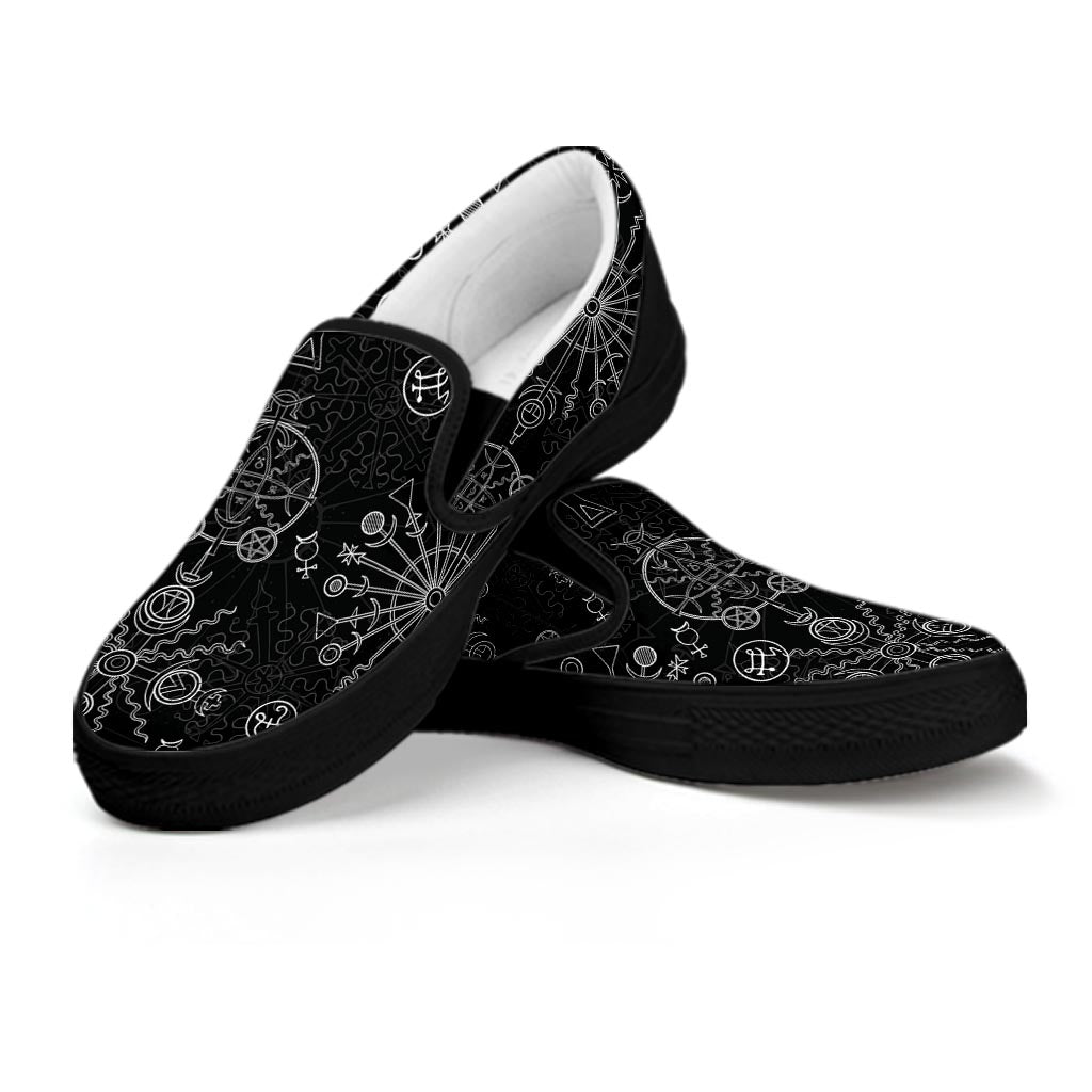 Occult Witch Gothic Men's Slip On Sneakers-grizzshop