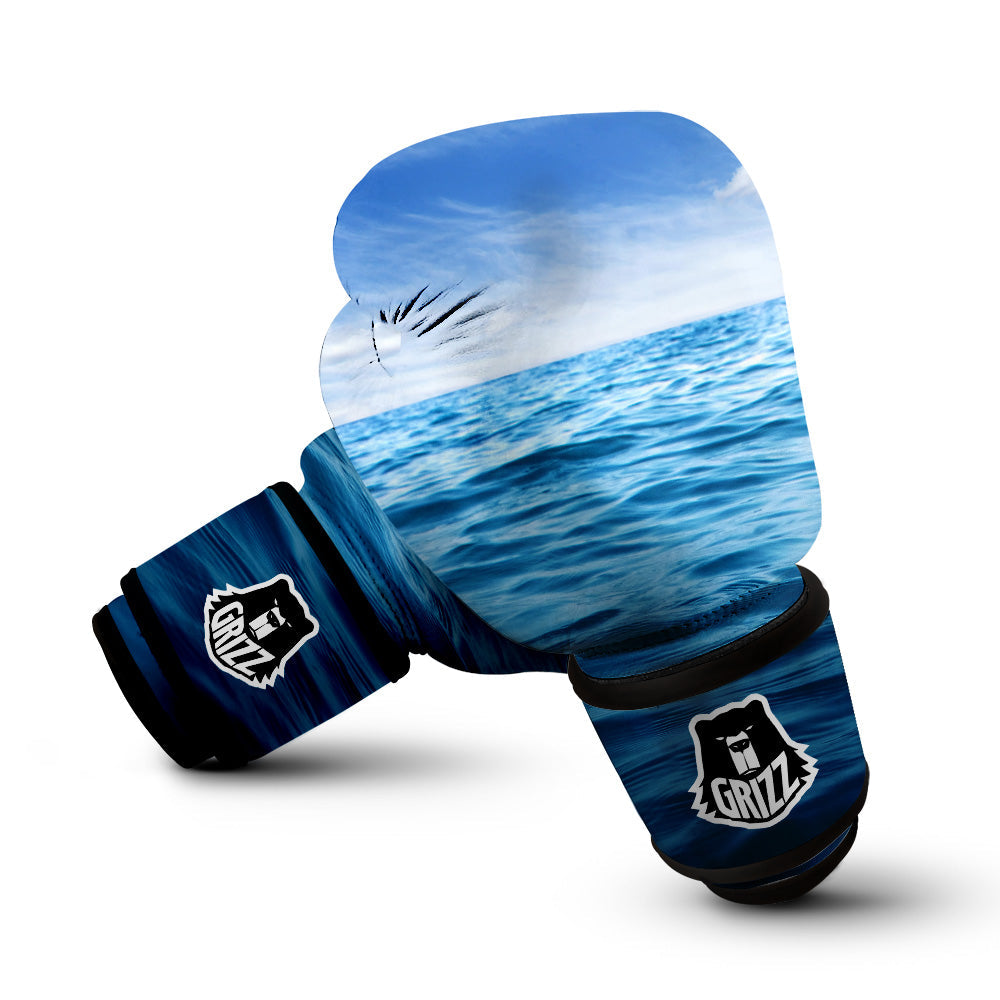 Ocean Blue Print Boxing Gloves-grizzshop