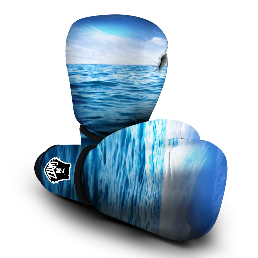 Ocean Blue Print Boxing Gloves-grizzshop