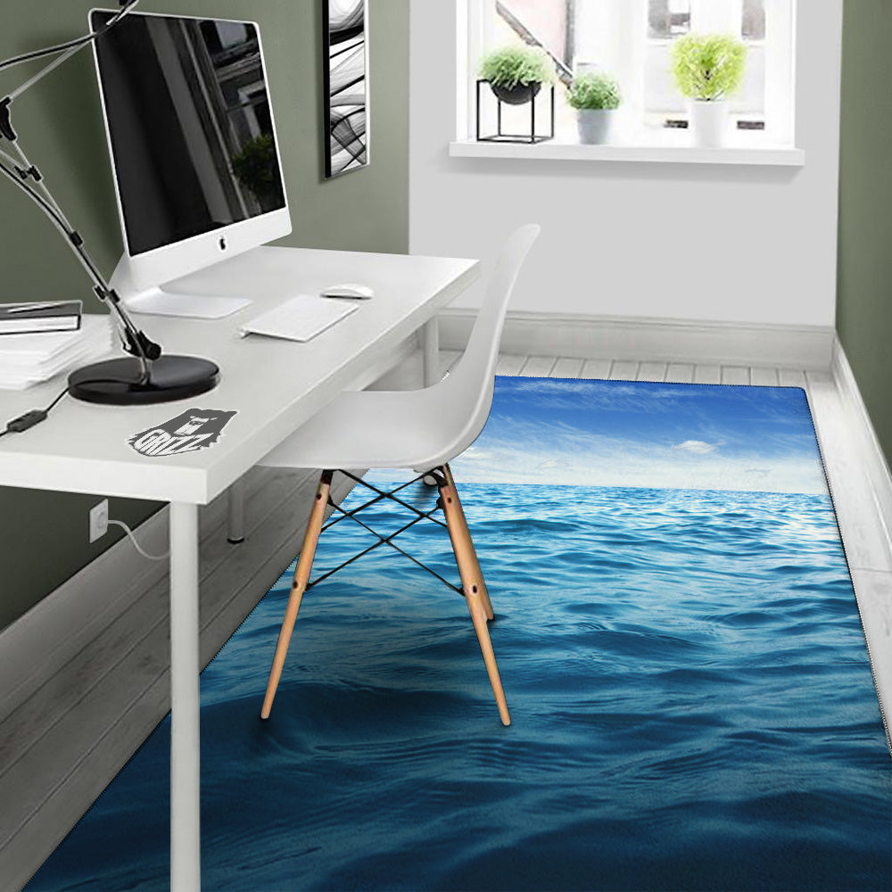 Ocean Blue Print Floor Mat-grizzshop