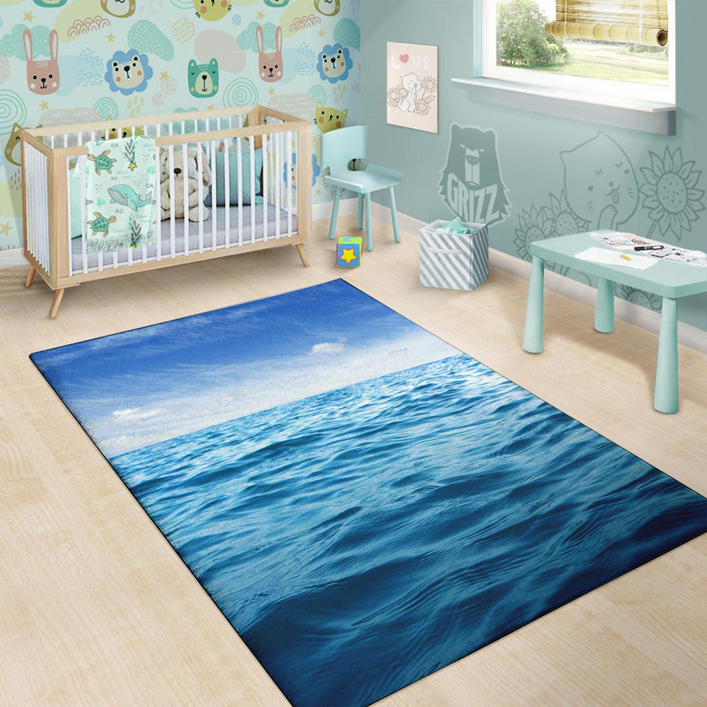 Ocean Blue Print Floor Mat-grizzshop