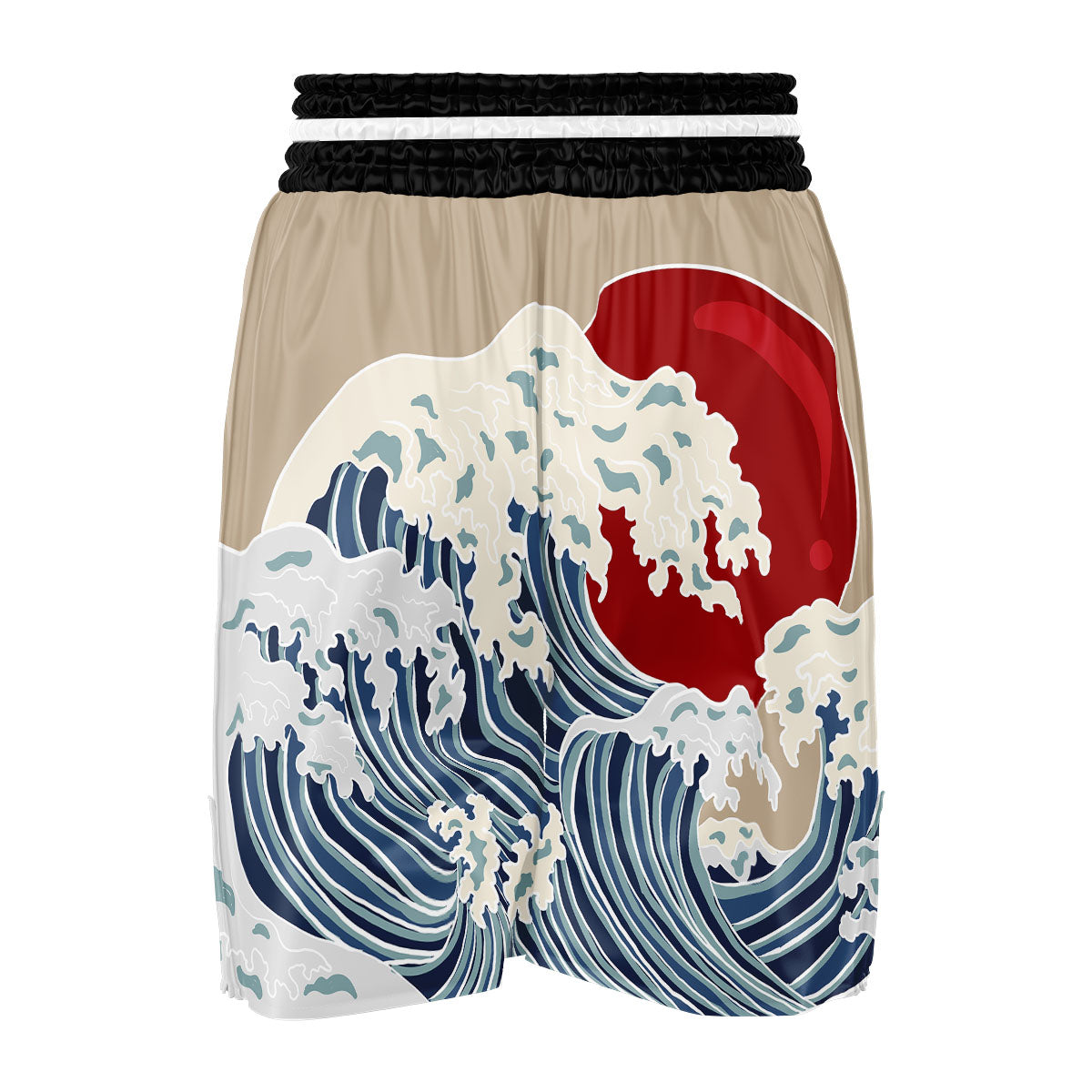 Ocean Wave Japanese Print Boxing Shorts-grizzshop
