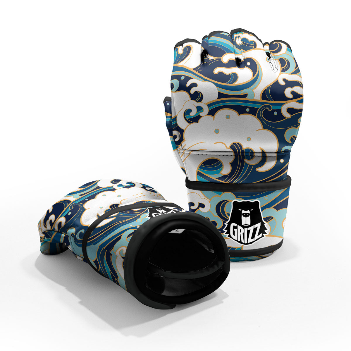 Ocean Wave Print MMA Gloves-grizzshop