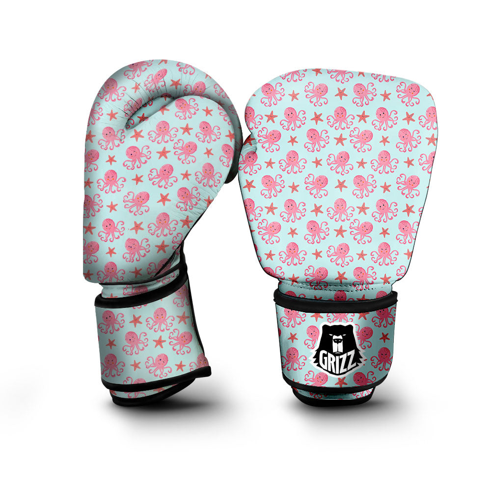 Octopus Cartoon Print Pattern Boxing Gloves-grizzshop