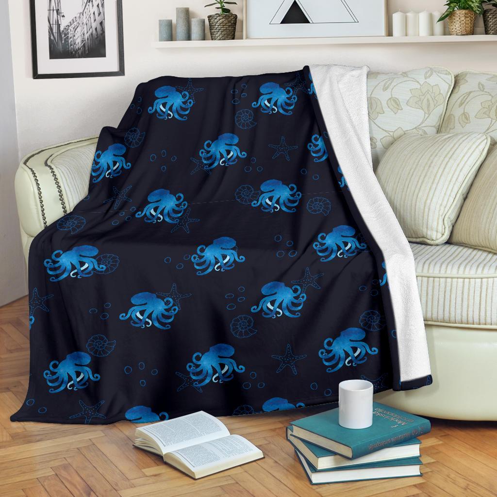 Octopus Squid Tentacle Print Pattern Blanket-grizzshop