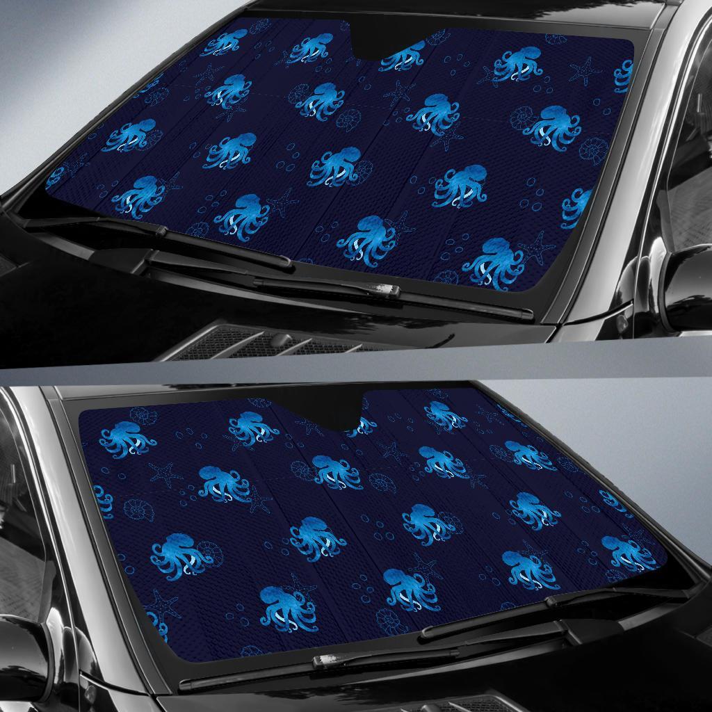 Octopus Squid Tentacle Print Pattern Car Sun Shade-grizzshop