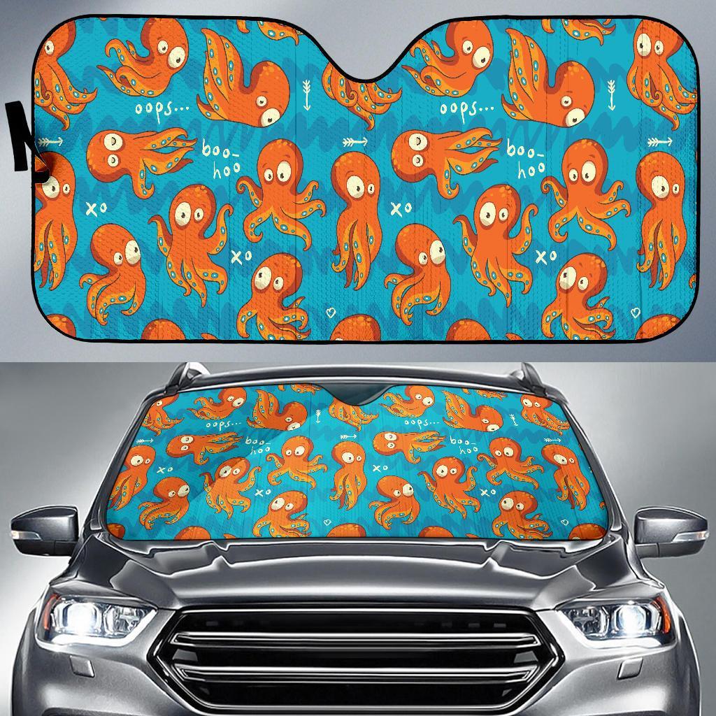Octopus Tentacle Squid Pattern Print Car Sun Shade-grizzshop