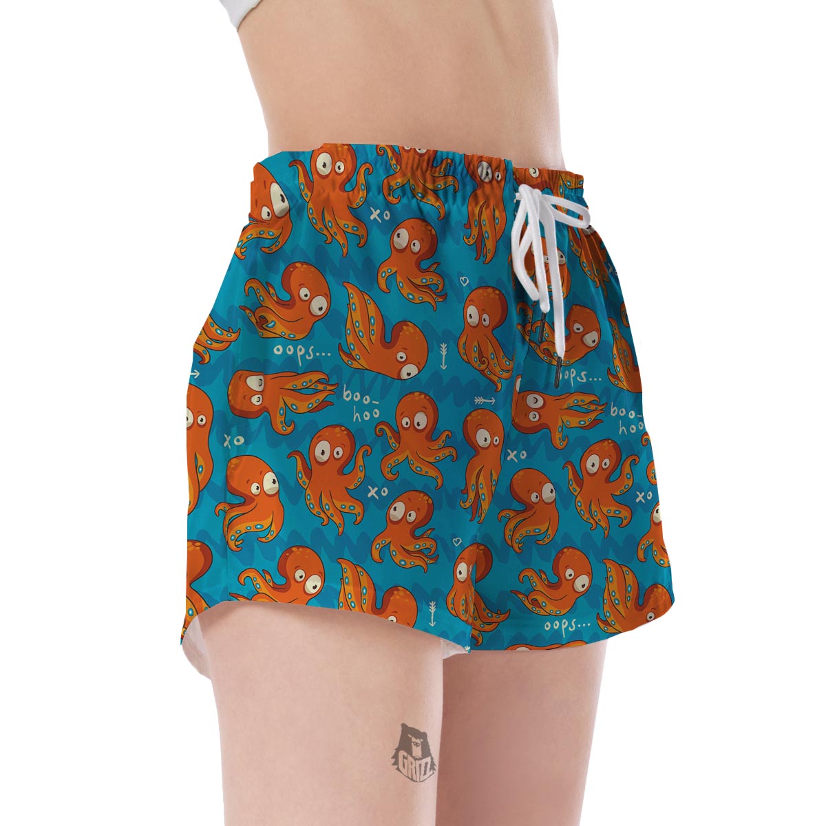 Octopus Tentacle Squid Pattern Print Women's Shorts-grizzshop