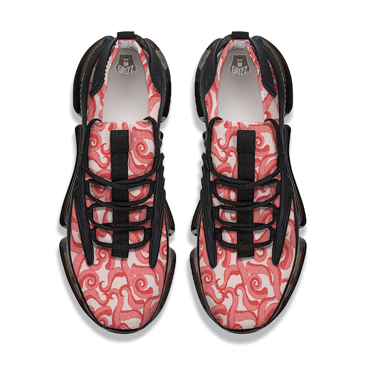 Octopus Tentacles Pink Print Pattern Black Gym Shoes-grizzshop