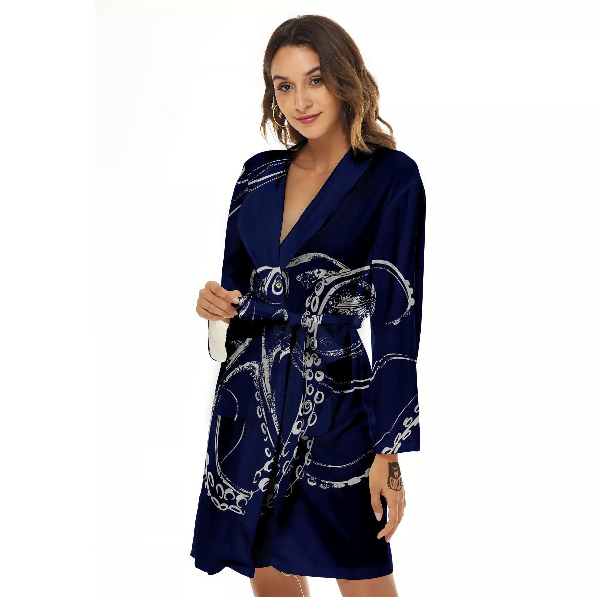 Octopus Tentacles Print Women's Robe-grizzshop