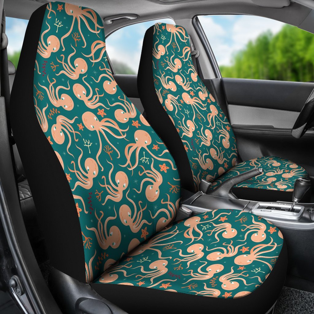 Octopus Tentacle Squid Print Pattern Universal Fit Car Seat Cover-grizzshop