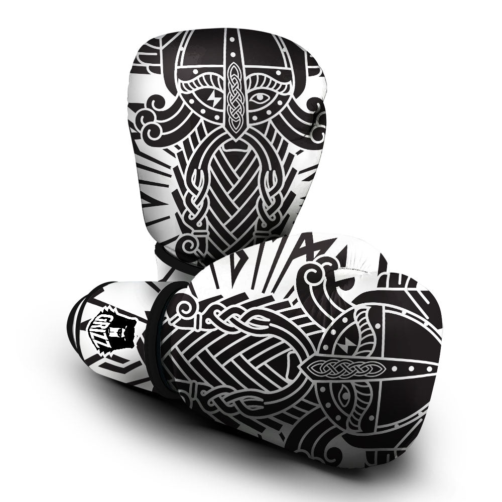 Odin God With Muninn And Huginn Print Boxing Gloves-grizzshop