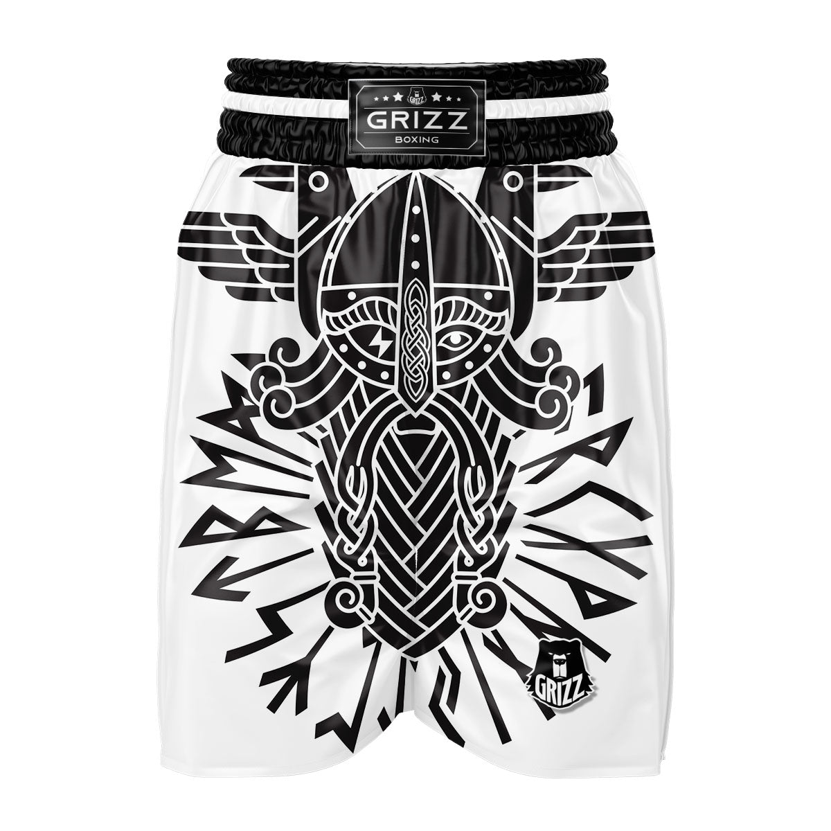 Odin God With Muninn And Huginn Print Boxing Shorts-grizzshop