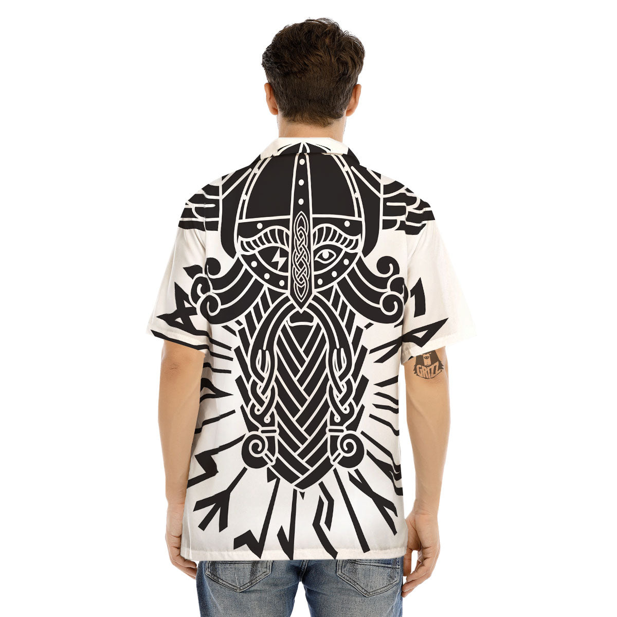 Odin God With Muninn And Huginn Print Men's Hawaiian Shirt-grizzshop