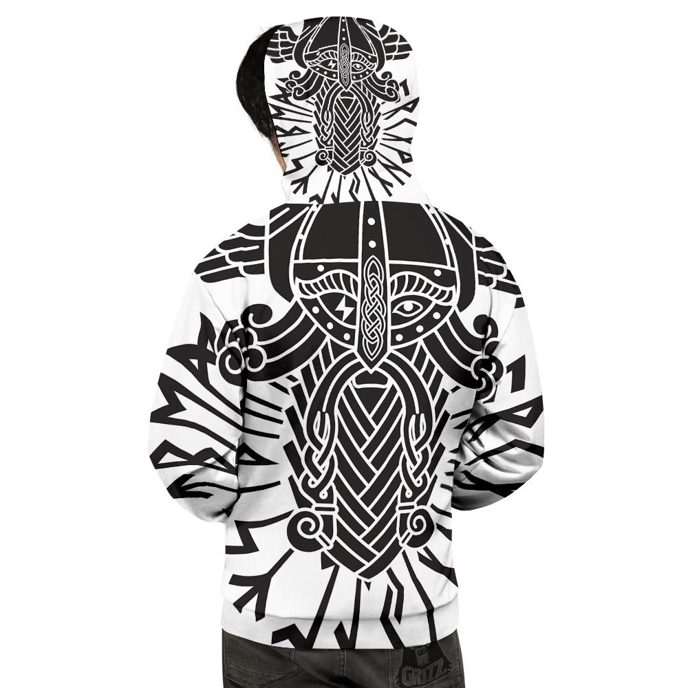Odin God With Muninn And Huginn Print Men's Hoodie-grizzshop