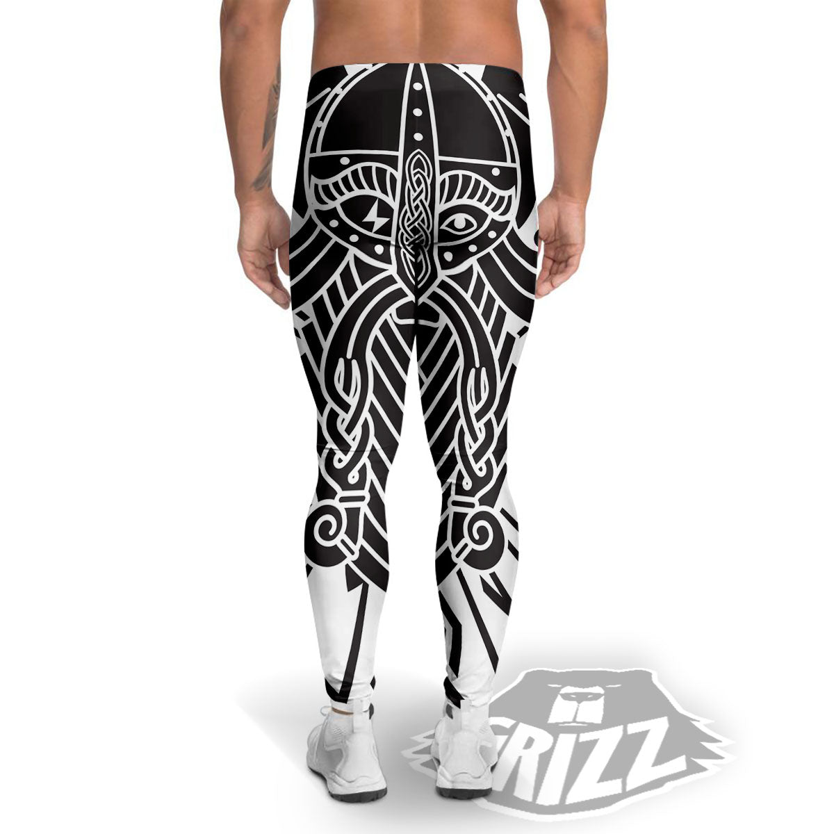 Odin God With Muninn And Huginn Print Men's Leggings-grizzshop